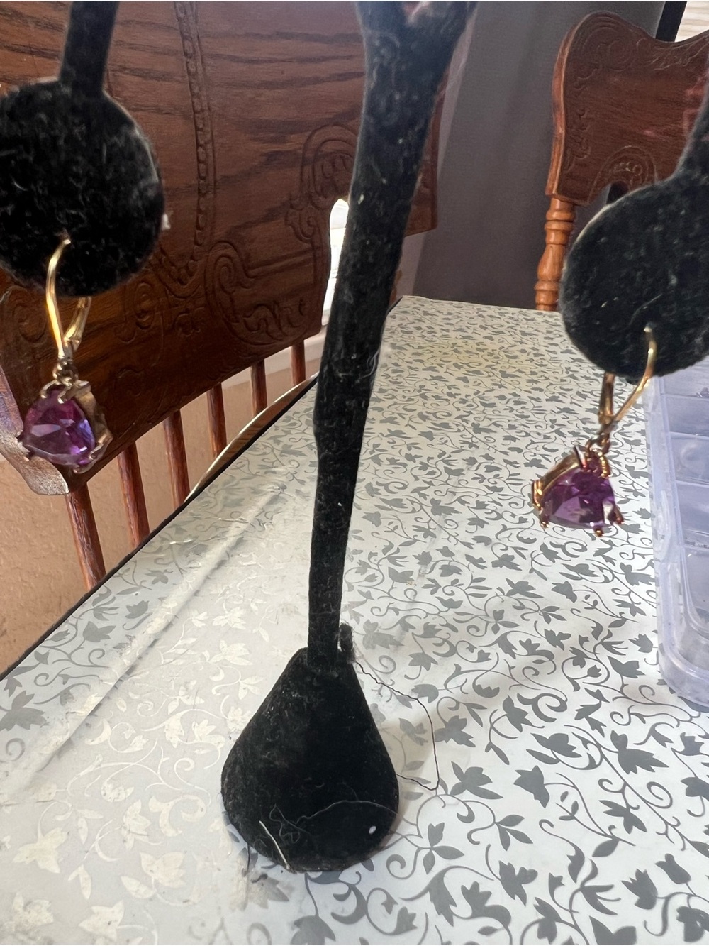 Purple & Gold Drop Earrings